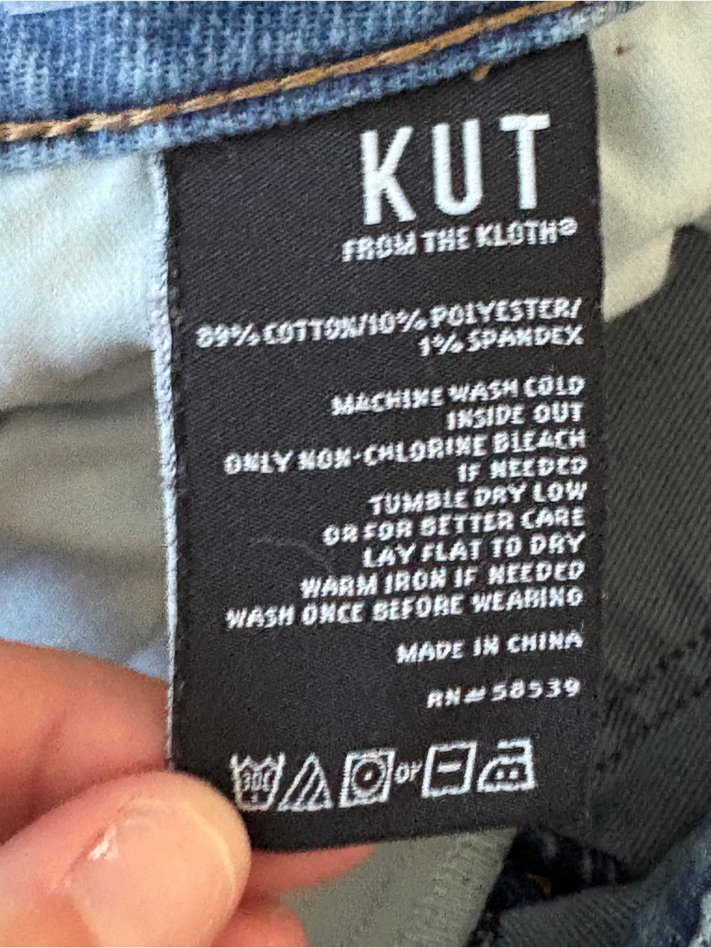 Kut from the Kloth Womens Blue Jeans Raw Hem Wide Leg Size 2 Button Fly - Picture 7 of 7